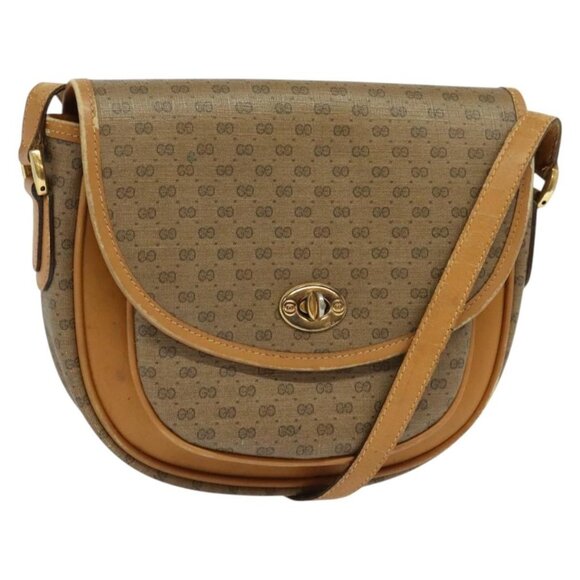 GUCCI Micro GG Supreme Shoulder Bag PVC Beige Gold 001 58 0930 Auth 137729 - Picture 1 of 16